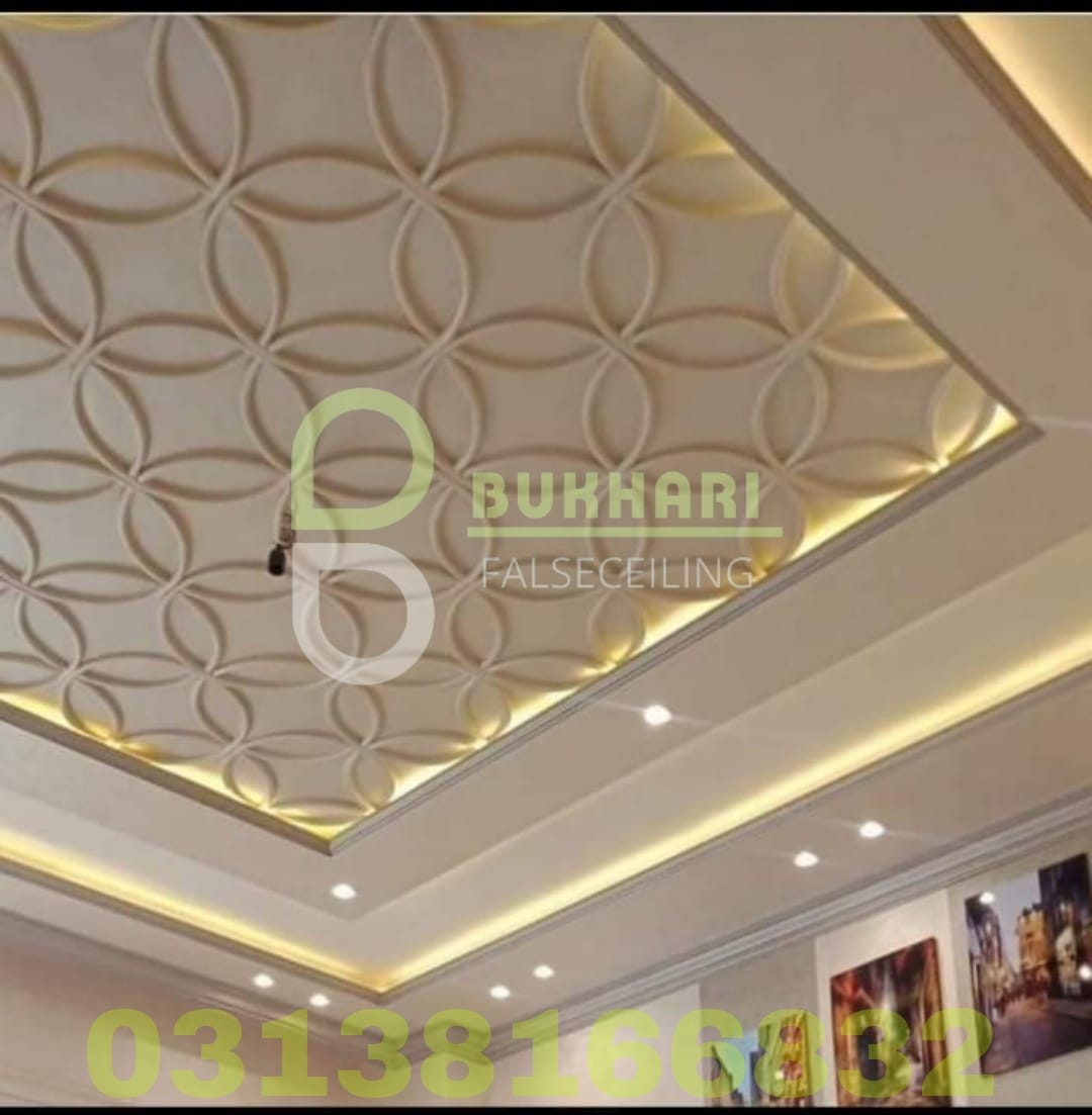 Side-by-side detail of gypsum board and POP plaster ceiling work